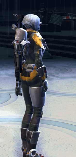 Alderaanian Bounty Hunter Armor Set player-view from Star Wars: The Old Republic.