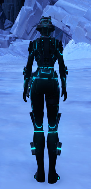 Blue Scalene Armor Set player-view from Star Wars: The Old Republic.