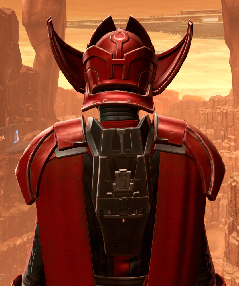 Crimson Talon Armor Set detailed back view from Star Wars: The Old Republic.