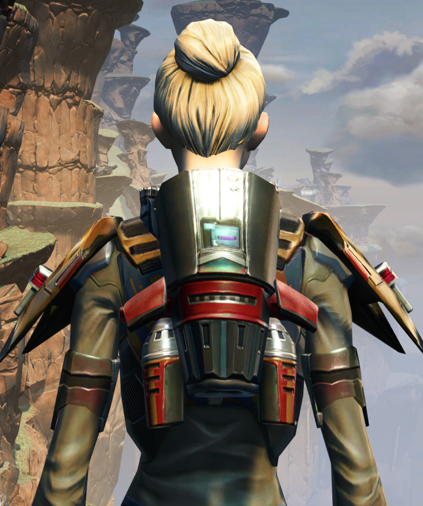 CZ-5 Armored Assault Harness Armor Set detailed back view from Star Wars: The Old Republic.