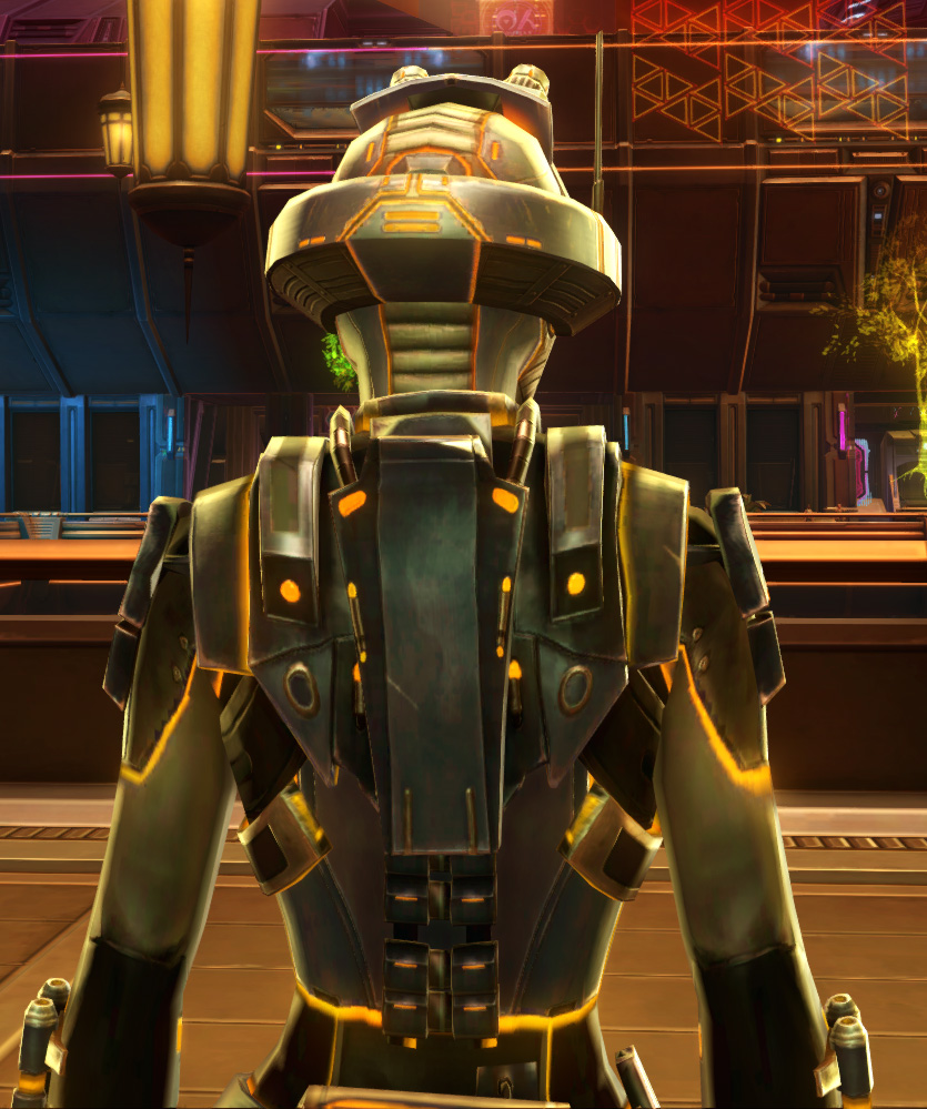 Gold Scalene Armor Set detailed back view from Star Wars: The Old Republic.
