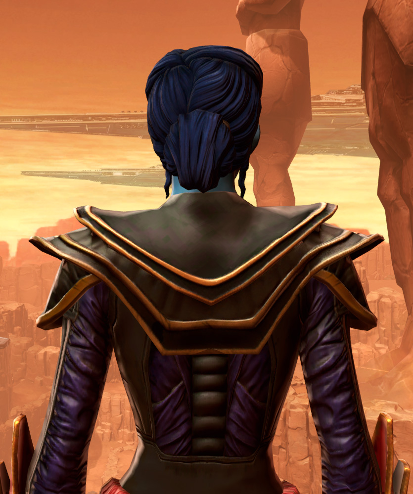Hallowed Gothic Armor Set detailed back view from Star Wars: The Old Republic.