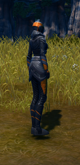 Imperial Reaper (Hood Down) Armor Set player-view from Star Wars: The Old Republic. - PLAYER Imperial Reaper (Hood Down) Armor Set player-view from Star Wars: The Old Republic.