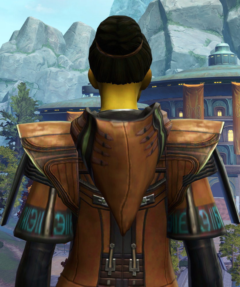 Jedi Initiate Armor Set detailed back view from Star Wars: The Old Republic.