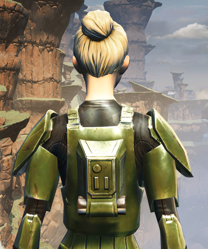MA-35 Forward Ops Chestplate Armor Set detailed back view from Star Wars: The Old Republic.