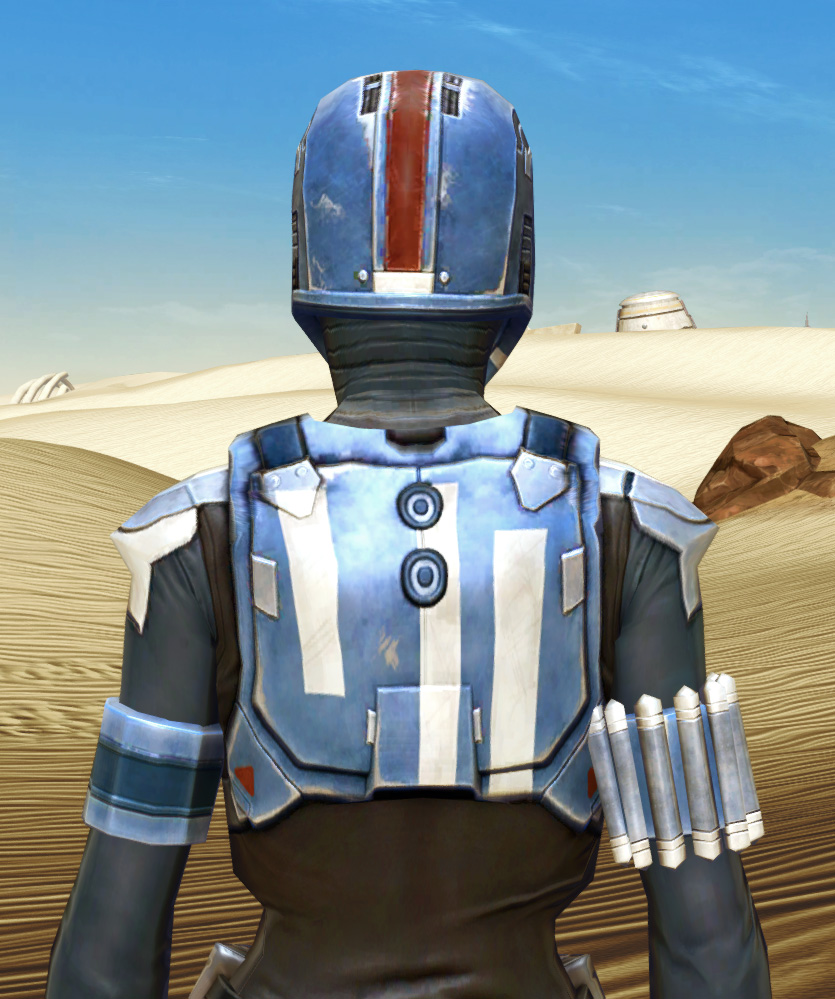 Mandalorian Hunter Armor Set detailed back view from Star Wars: The Old Republic.