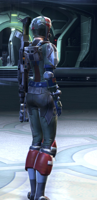Nar Shaddaa Bounty Hunter Armor Set player-view from Star Wars: The Old Republic.