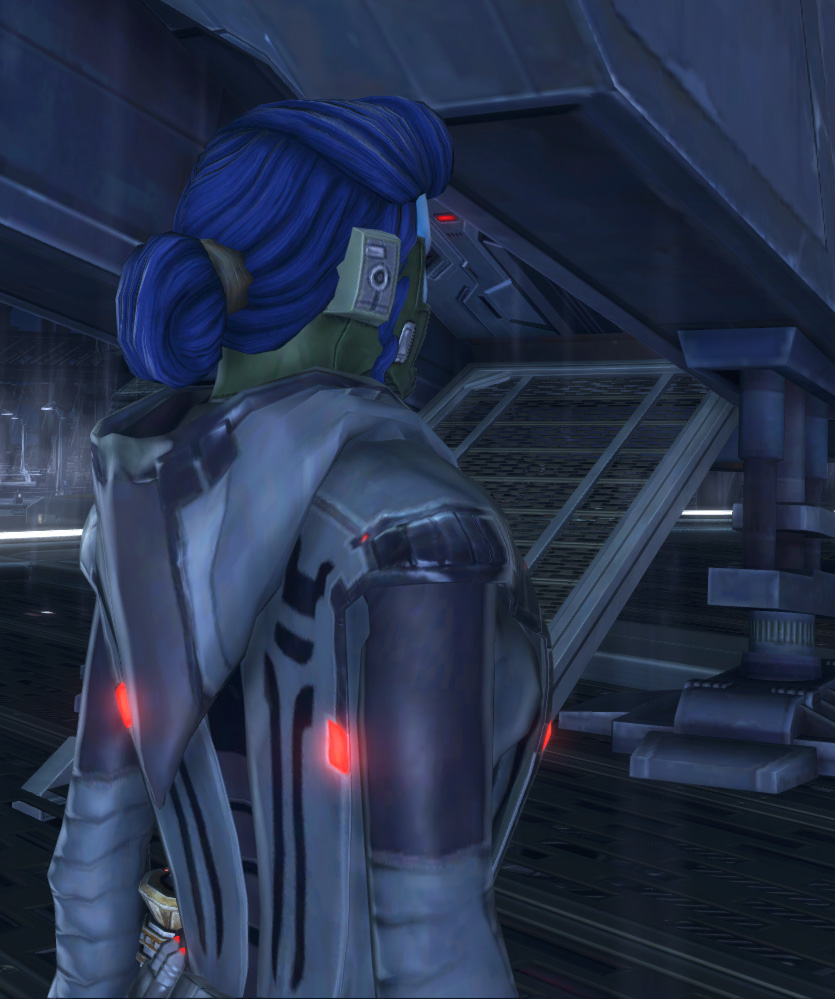 Nar Shaddaa Inquisitor Armor Set detailed back view from Star Wars: The Old Republic.
