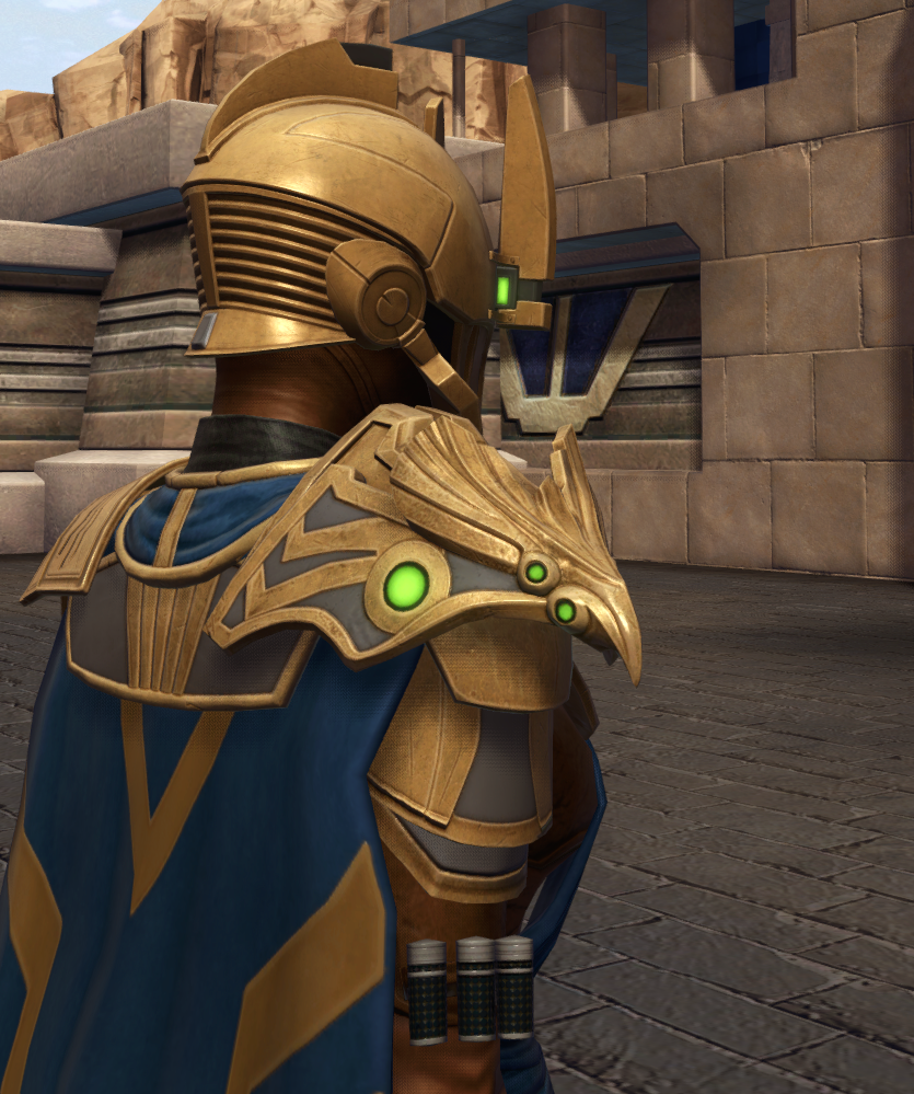 Onderonian (Gold) Armor Set detailed back view from Star Wars: The Old Republic. - DETAILS Onderonian (Gold) Armor Set detailed back view from Star Wars: The Old Republic.