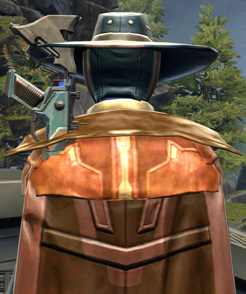 Outlaws Parlay Armor Set detailed back view from Star Wars: The Old Republic.