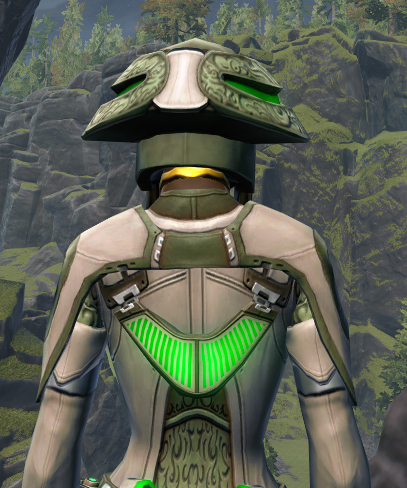 Overloaded Peacemaker Armor Set detailed back view from Star Wars: The Old Republic.