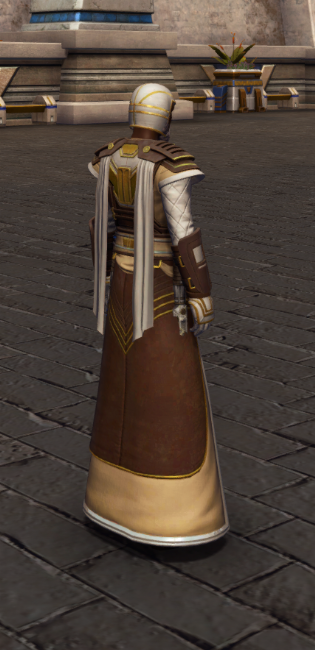 Patient Defender (no hood) Armor Set player-view from Star Wars: The Old Republic.