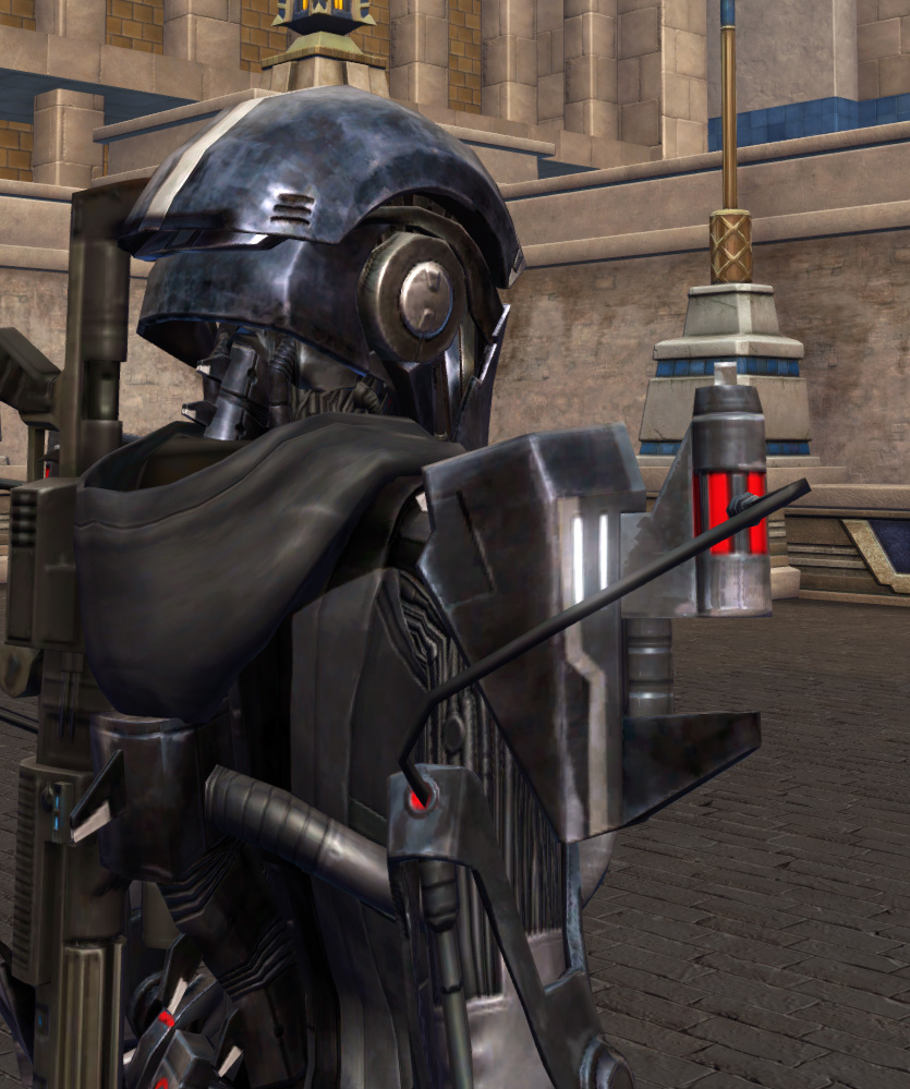 Rakata Bulwark (Republic) Armor Set detailed back view from Star Wars: The Old Republic.