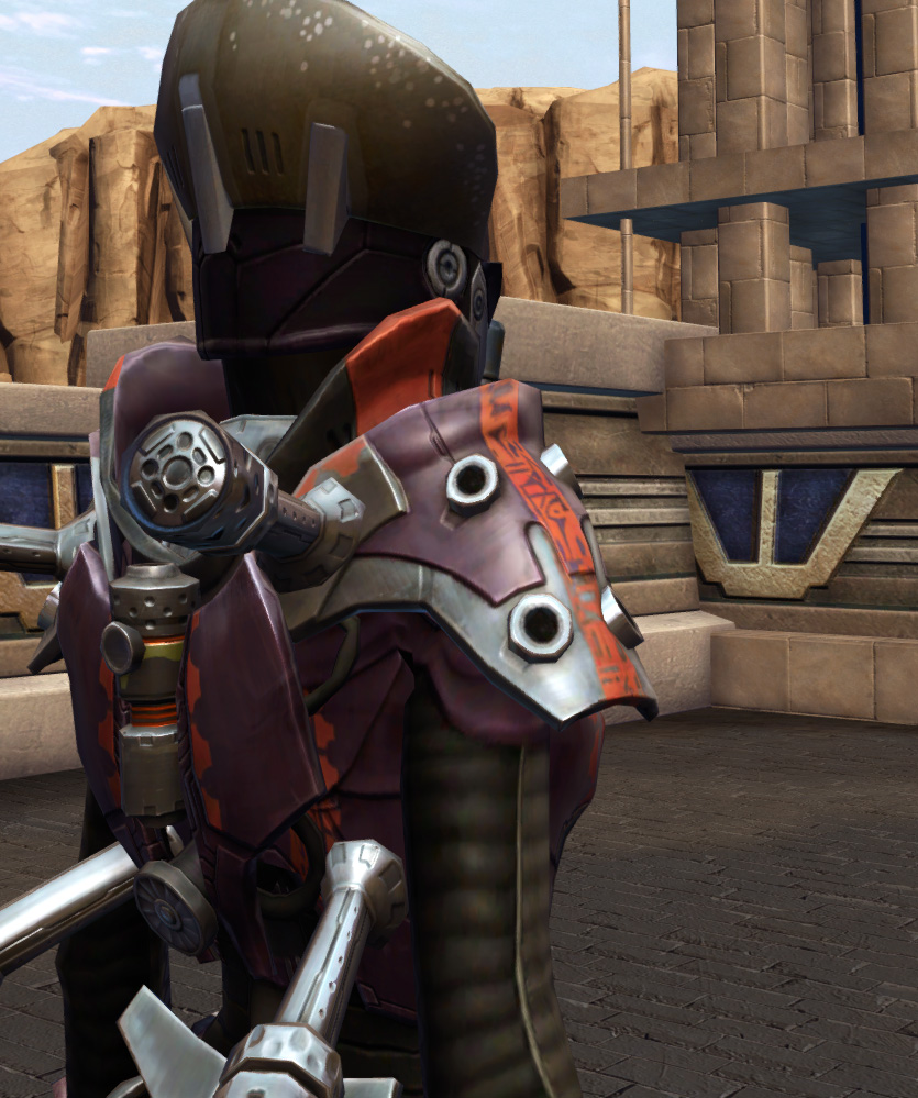 Rakata Demolisher (Imperial) Armor Set detailed back view from Star Wars: The Old Republic.