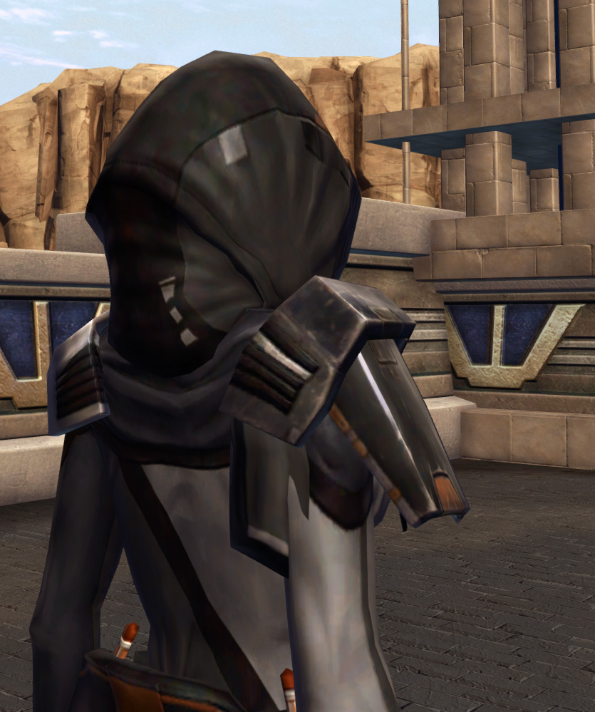 Rakata Mender (Imperial) Armor Set detailed back view from Star Wars: The Old Republic.