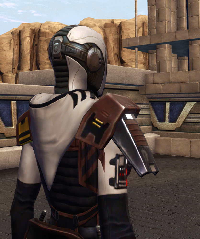 Rakata Targeter (Imperial) Armor Set detailed back view from Star Wars: The Old Republic.