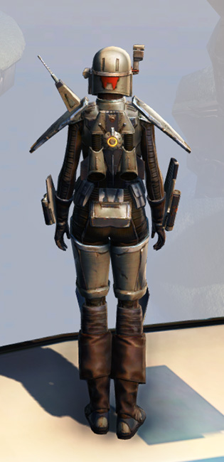 Remnant Arkanian Bounty Hunter Armor Set player-view from Star Wars: The Old Republic.
