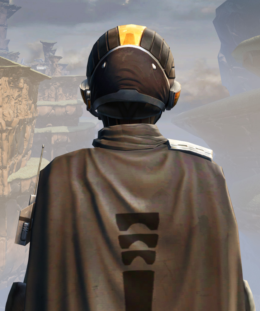 Remnant Arkanian Smuggler Armor Set detailed back view from Star Wars: The Old Republic.