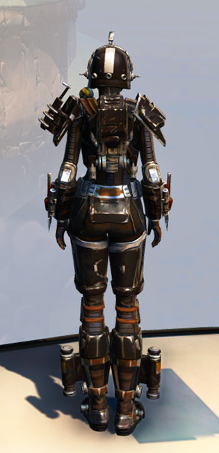 Remnant Resurrected Bounty Hunter Armor Set player-view from Star Wars: The Old Republic.