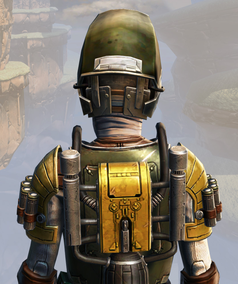 Remnant Underworld Bounty Hunter Armor Set detailed back view from Star Wars: The Old Republic.