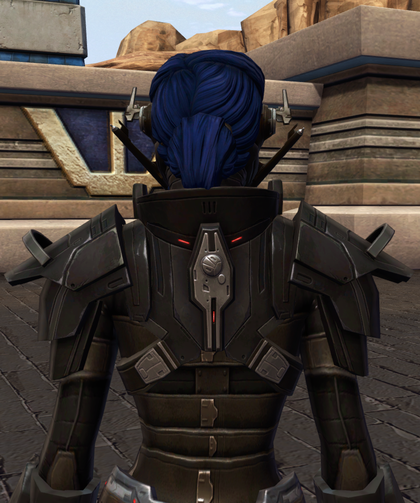Ruthless Oppressor Armor Set detailed back view from Star Wars: The Old Republic.