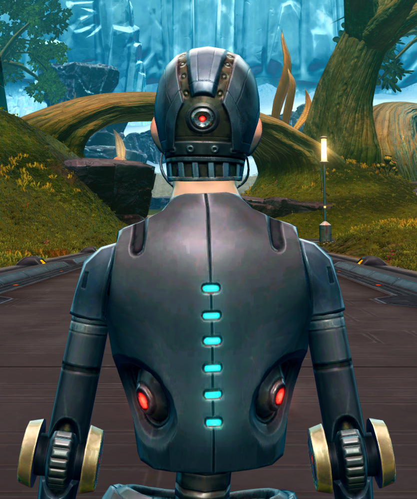 Series 212 Cybernetic Armor Set detailed back view from Star Wars: The Old Republic.