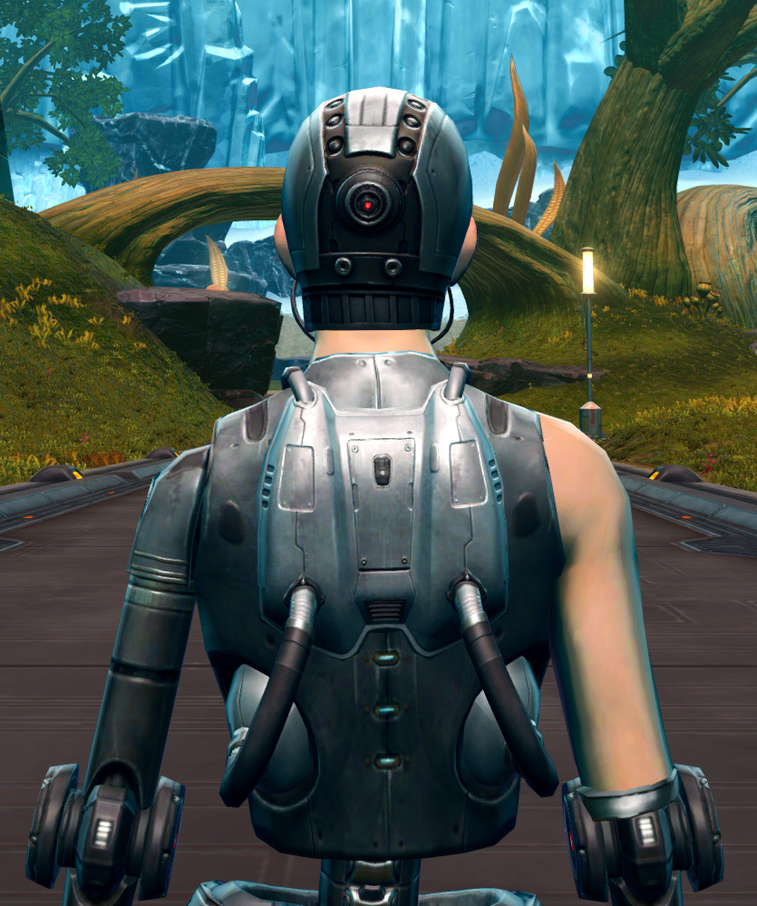 Series 614 Cybernetic Armor Set detailed back view from Star Wars: The Old Republic.
