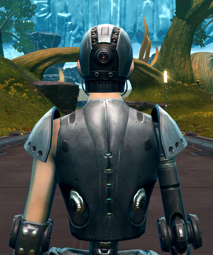 Series 615 Cybernetic Armor Set detailed back view from Star Wars: The Old Republic.