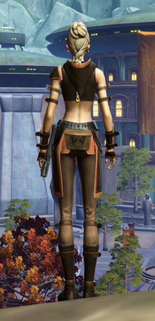 Shadowsilk Aegis Armor Set player-view from Star Wars: The Old Republic.