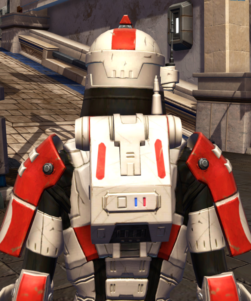 Stationary Grit Armor Set detailed back view from Star Wars: The Old Republic.
