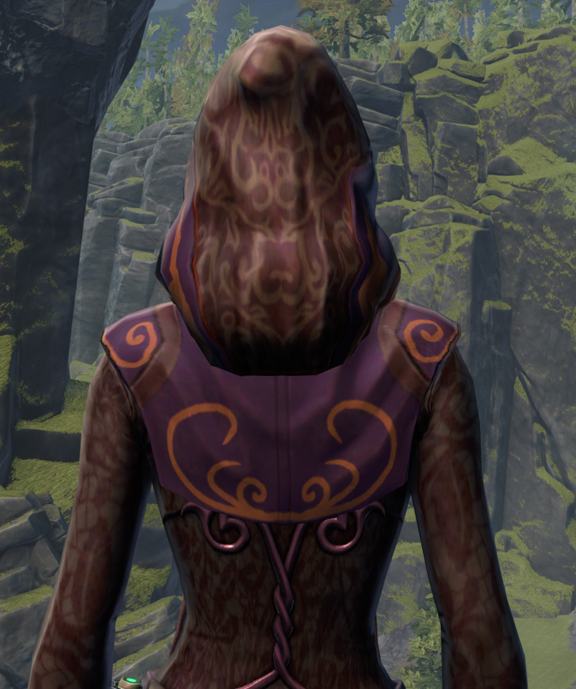 Stylish Dress Armor Set detailed back view from Star Wars: The Old Republic.