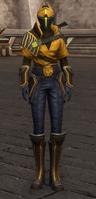 Thyrsian Fitted (Dyeable) Armor Set Outfit from Star Wars: The Old Republic.