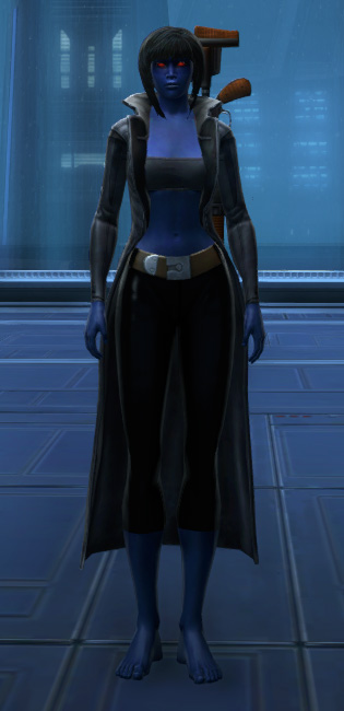 Unfettered Trench Coat Armor Set Outfit from Star Wars: The Old Republic.