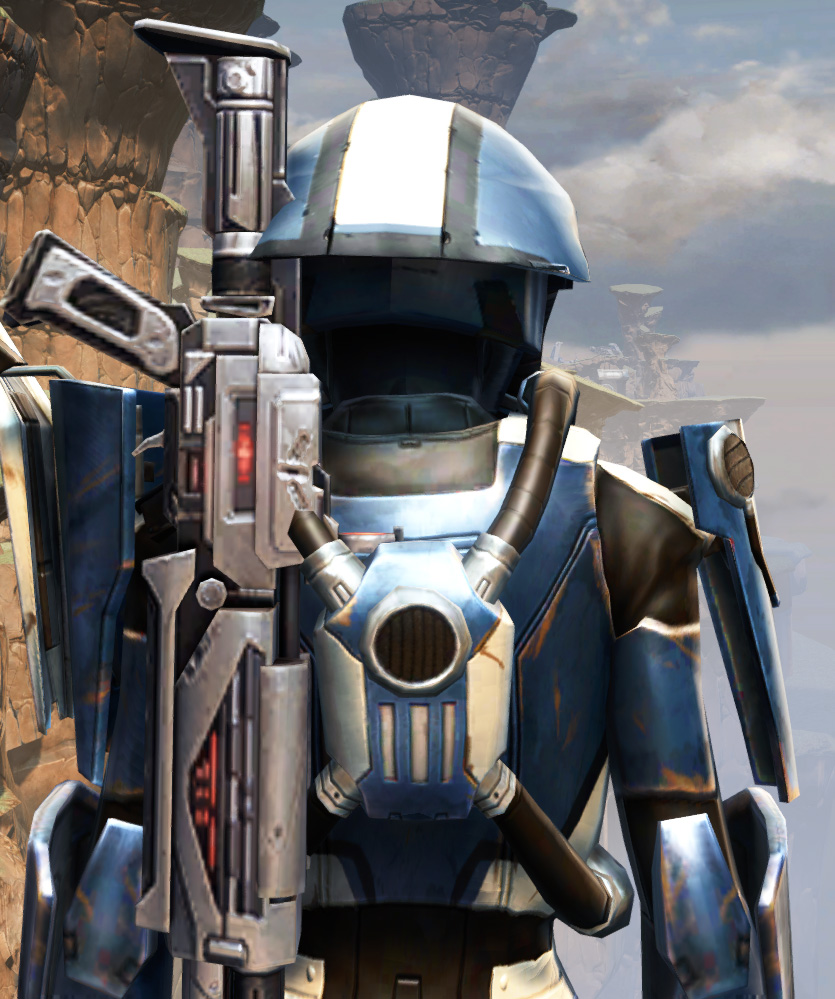 War Hero Combat Tech Armor Set detailed back view from Star Wars: The Old Republic.
