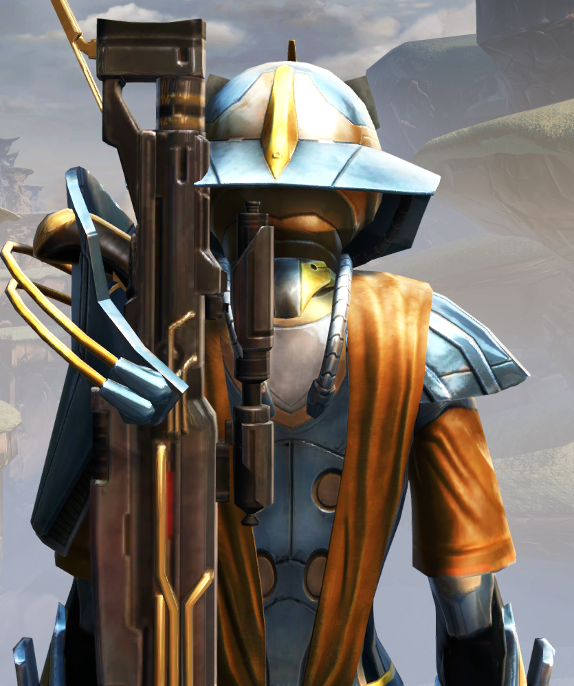 War Hero Weaponmaster Armor Set detailed back view from Star Wars: The Old Republic.