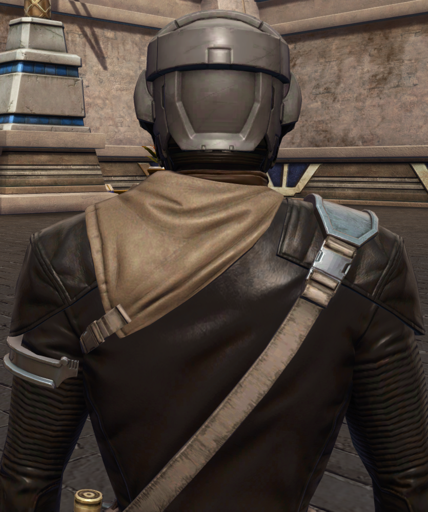 Wayward Voyager Armor Set detailed back view from Star Wars: The Old Republic.