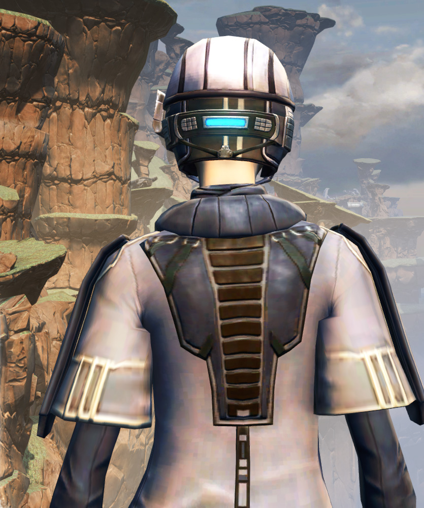 X-3 Techmaster Armor Set detailed back view from Star Wars: The Old Republic.